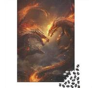 Rompecabezas De 1000 Piezas para Adolescentes Rompecabezas Dragon Battle Epic Fantasy Artwork Rompecabezas Juegos Familiares Carrera De Velocidad Manual Regalos De Cumpleaños Y Únicos 52x38cm/1000pcs