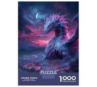 Rompecabezas De 1000 Piezas para Adolescentes Rompecabezas Dragon Overlooking City at Night Rompecabezas Juegos Relajantes Una Obra De Arte Cumpleaños 70x50cm/1000pcs