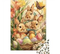 Rompecabezas De 1000 Piezas para Adolescentes Rompecabezas Easter Bunny Basket Decor Rompecabezas Juguetes DIY Decoración del Hogar Regalos Y Cumpleaños Únicos 70x50cm/1000pcs