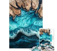 Rompecabezas de 1000 Piezas para Adolescentes Rompecabezas El Abrazo del océano Rompecabezas de Resina para Adultos Juguete Decoración de Pared Mejora la Memoria Reduce el estrés Regalos (38x26cm)
