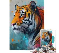 Rompecabezas de 1000 Piezas para Adolescentes Rompecabezas El Tigre Real Rompecabezas para Adultos Juguete Decoración de Pared Mejora la Memoria Reduce el estrés Regalos (Tamaño 50x75cm)