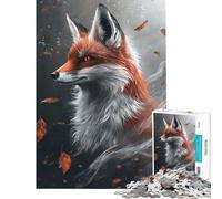 Rompecabezas de 1000 Piezas para Adolescentes Rompecabezas Elegancia del Zorro de Otoño para Adolescentes Juego de Carreras de Velocidad difícil y desafiante Juguetes de Juego 38x52cm
