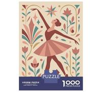 Rompecabezas De 1000 Piezas para Adolescentes Rompecabezas Elegant Ballerina Art Deco Illustration Juego Práctico Carrera De Velocidad Manual Oferta como Regalos para Toda La Familia 52x38cm/1000pcs