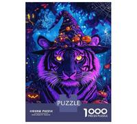 Rompecabezas De 1000 Piezas para Adolescentes Rompecabezas Enchanted Halloween Tiger Rompecabezas para Adultos Juego Práctico Patrón De Montaje 70x50cm/1000pcs