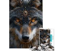 Rompecabezas de 1000 Piezas para Adolescentes Rompecabezas Espiritual del Lobo Juguete Educativo de 1000 Piezas una Obra de Arte Juego Educativo Familiar (38x26cm)