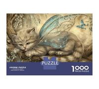 Rompecabezas De 1000 Piezas para Adolescentes Rompecabezas Fairy Cat Fantasy Art Print Rompecabezas Juegos Relajantes Una Obra De Arte Cumpleaños 38x26cm/1000pcs