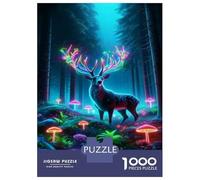 Rompecabezas De 1000 Piezas para Adolescentes Rompecabezas Fantasy Forest Glowing Deer Juego Familiar De Rompecabezas Carrera De Velocidad Manual Cumpleaños 70x50cm/1000pcs