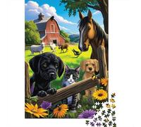 Rompecabezas De 1000 Piezas para Adolescentes Rompecabezas Farm Animal Scene Rompecabezas Juguetes DIY Decoración del Hogar Regalos Y Cumpleaños Únicos 52x38cm/1000pcs