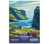 Rompecabezas De 1000 Piezas para Adolescentes Rompecabezas Faroe Islands National Park Denmark Rompecabezas Juegos Relajantes Regalo De Cumpleaños Regalos para Reducir El Estrés 52x38cm/1000pcs