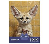 Rompecabezas De 1000 Piezas para Adolescentes Rompecabezas Fennec Fox with Date Painting Rompecabezas Juego De Ingenio Mejora La Memoria Difícil Y Desafiante 52x38cm/1000pcs