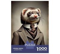Rompecabezas De 1000 Piezas para Adolescentes Rompecabezas Ferret in A Suit para Adolescentes Juegos Divertidos Una Obra De Arte para Cumpleaños, Navidad 70x50cm/1000pcs