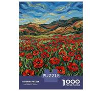 Rompecabezas De 1000 Piezas para Adolescentes Rompecabezas Field of Poppies Under A Swirling Sky para Adultos Juego Familiar Análisis Y Lógica Ayuda Al Cerebro A Ejercitarse 70x50cm/1000pcs