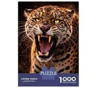 Rompecabezas De 1000 Piezas para Adolescentes Rompecabezas Fierce Jaguar Roaring Juego Práctico Carrera De Velocidad Manual Oferta como Regalos para Toda La Familia 52x38cm/1000pcs