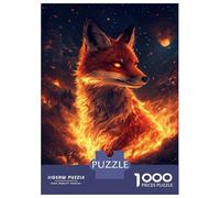 Rompecabezas De 1000 Piezas para Adolescentes Rompecabezas Fire Light Eyes Fox Rompecabezas Juegos Relajantes Una Obra De Arte Cumpleaños 70x50cm/1000pcs