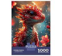 Rompecabezas De 1000 Piezas para Adolescentes Rompecabezas Fire Red Baby Dragon Rompecabezas para Adultos Juegos Relajantes Desafío Difícil 52x38cm/1000pcs