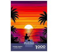 Rompecabezas De 1000 Piezas para Adolescentes Rompecabezas Fisherman at Sunset Tropical Beach Juego Familiar De Rompecabezas Carrera De Velocidad Manual Cumpleaños 52x38cm/1000pcs