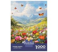 Rompecabezas De 1000 Piezas para Adolescentes Rompecabezas Floral Paradise with Butterflies Rompecabezas para Adultos Juego Práctico Patrón De Montaje 70x50cm/1000pcs