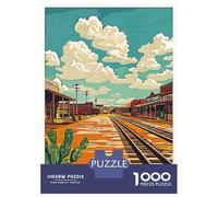 Rompecabezas De 1000 Piezas para Adolescentes Rompecabezas Fort Worth Railroad Rompecabezas Juegos Familiares Carrera De Velocidad Manual Regalos De Cumpleaños Y Únicos 52x38cm/1000pcs