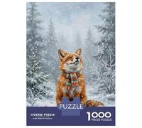 Rompecabezas De 1000 Piezas para Adolescentes Rompecabezas Fox in A Winter Forest Rompecabezas Juego De Ingenio Mejora La Memoria Difícil Y Desafiante 38x26cm/1000pcs