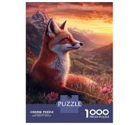 Rompecabezas De 1000 Piezas para Adolescentes Rompecabezas Fox in Mountain Sunset Rompecabezas Juegos Relajantes Una Obra De Arte Cumpleaños 70x50cm/1000pcs