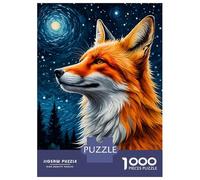 Rompecabezas De 1000 Piezas para Adolescentes Rompecabezas Fox Kitsune Starry Night Rompecabezas Juguetes Antiestrés Corte De Precisión Regalos para Reducir El Estrés 70x50cm/1000pcs