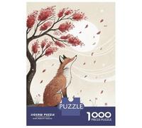 Rompecabezas De 1000 Piezas para Adolescentes Rompecabezas Fox Under Autumn Tree para Adultos Juego Familiar Análisis Y Lógica Ayuda Al Cerebro A Ejercitarse 70x50cm/1000pcs
