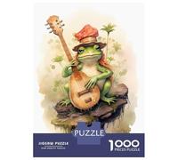 Rompecabezas De 1000 Piezas para Adolescentes Rompecabezas Frog Musician Rompecabezas Juego De Ingenio Mejora La Memoria Difícil Y Desafiante 70x50cm/1000pcs