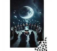 Rompecabezas De 1000 Piezas para Adolescentes Rompecabezas Full Moon Ritual Scene Juego Práctico Carrera De Velocidad Manual Oferta como Regalos para Toda La Familia 52x38cm/1000pcs