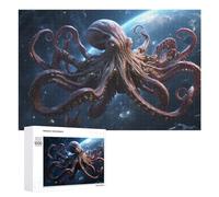 Rompecabezas de 1000 piezas para adolescentes, rompecabezas galáctico de encuentro de pulpo para adultos, juegos de relajación que mejoran la memoria para cumpleaños, Navidad, 1000 piezas