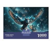 Rompecabezas De 1000 Piezas para Adolescentes Rompecabezas Galaxy Owl Fantasy Art Print Rompecabezas para Adultos Juego Práctico Patrón De Montaje 52x38cm/1000pcs