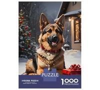 Rompecabezas De 1000 Piezas para Adolescentes Rompecabezas German Shepherd Xmas Dog Rompecabezas Juegos Relajantes Una Obra De Arte Cumpleaños 52x38cm/1000pcs