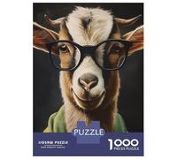 Rompecabezas De 1000 Piezas para Adolescentes Rompecabezas Goat with Glasses Rompecabezas para Adultos Juego Práctico Patrón De Montaje 70x50cm/1000pcs