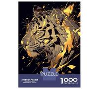 Rompecabezas De 1000 Piezas para Adolescentes Rompecabezas Golden Tiger Digital Art para Adultos Juego Familiar Análisis Y Lógica Ayuda Al Cerebro A Ejercitarse 38x26cm/1000pcs