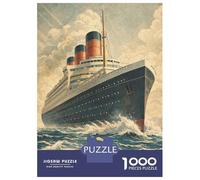 Rompecabezas De 1000 Piezas para Adolescentes Rompecabezas Grand Ocean Liner Sailing Through Waves para Adultos Juego Familiar Análisis Y Lógica Ayuda Al Cerebro A Ejercitarse 38x26cm/1000pcs