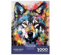 Rompecabezas De 1000 Piezas para Adolescentes Rompecabezas Gray Wolf Banksy Graffiti Rompecabezas para Adultos Juego Práctico Patrón De Montaje 38x26cm/1000pcs