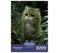 Rompecabezas De 1000 Piezas para Adolescentes Rompecabezas Green Feline in Rainy Forest Rompecabezas para Adultos Juego Práctico Una Obra De Arte para Cumpleaños, Navidad 70x50cm/1000pcs