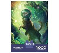 Rompecabezas De 1000 Piezas para Adolescentes Rompecabezas Green Space Cat Rompecabezas Juegos Relajantes Una Obra De Arte Cumpleaños 38x26cm/1000pcs