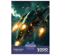 Rompecabezas De 1000 Piezas para Adolescentes Rompecabezas Green Spaceship in Flight Rompecabezas Juegos Relajantes Regalo De Cumpleaños Regalos para Reducir El Estrés 38x26cm/1000pcs