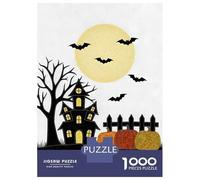 Rompecabezas De 1000 Piezas para Adolescentes Rompecabezas Halloween Night Scene with Haunted House Rompecabezas Juguetes DIY para La Diversión Familiar para Cumpleaños, Navidad 38x26cm/1000pcs