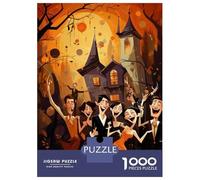 Rompecabezas De 1000 Piezas para Adolescentes Rompecabezas Halloween Party Invitation Card para Adolescentes Juegos Divertidos Una Obra De Arte para Cumpleaños, Navidad 52x38cm/1000pcs