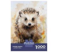 Rompecabezas De 1000 Piezas para Adolescentes Rompecabezas Hedgehog Watercolor Painting Print Juego Práctico Carrera De Velocidad Manual Oferta como Regalos para Toda La Familia 70x50cm/1000pcs