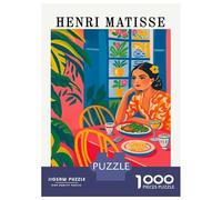 Rompecabezas De 1000 Piezas para Adolescentes Rompecabezas Henri Matisse Inspired Dining Scene para Adultos Juego Familiar Análisis Y Lógica Ayuda Al Cerebro A Ejercitarse 52x38cm/1000pcs