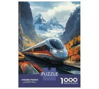 Rompecabezas De 1000 Piezas para Adolescentes Rompecabezas High-Speed Train Through Mountains Rompecabezas Juego De Ingenio Mejora La Memoria Difícil Y Desafiante 52x38cm/1000pcs