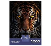 Rompecabezas De 1000 Piezas para Adolescentes Rompecabezas Intense Tiger Portrait Rompecabezas Juegos Familiares Carrera De Velocidad Manual Regalos De Cumpleaños Y Únicos 38x26cm/1000pcs