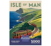 Rompecabezas De 1000 Piezas para Adolescentes Rompecabezas Isle of Man Vintage Travel para Adultos Juego Familiar Análisis Y Lógica Ayuda Al Cerebro A Ejercitarse 70x50cm/1000pcs