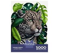 Rompecabezas De 1000 Piezas para Adolescentes Rompecabezas Jaguar Face Jungle Animal Rompecabezas Juguetes DIY para La Diversión Familiar para Cumpleaños, Navidad 38x26cm/1000pcs