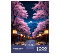 Rompecabezas De 1000 Piezas para Adolescentes Rompecabezas Japan Cherry Blossom Fuji para Adultos Juego Familiar Análisis Y Lógica Ayuda Al Cerebro A Ejercitarse 70x50cm/1000pcs