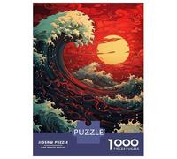 Rompecabezas De 1000 Piezas para Adolescentes Rompecabezas Japan Wave Sunset para Adultos Juego Familiar Análisis Y Lógica Ayuda Al Cerebro A Ejercitarse 70x50cm/1000pcs