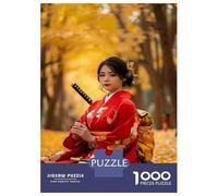 Rompecabezas De 1000 Piezas para Adolescentes Rompecabezas Japanese Woman in Traditional Kimono Juego Práctico Carrera De Velocidad Manual Oferta como Regalos para Toda La Familia 38x26cm/1000pcs