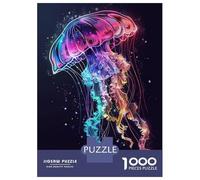 Rompecabezas De 1000 Piezas para Adolescentes Rompecabezas Jellyfish Neon Animal Rompecabezas para Adultos Juego Práctico Una Obra De Arte para Cumpleaños, Navidad 70x50cm/1000pcs